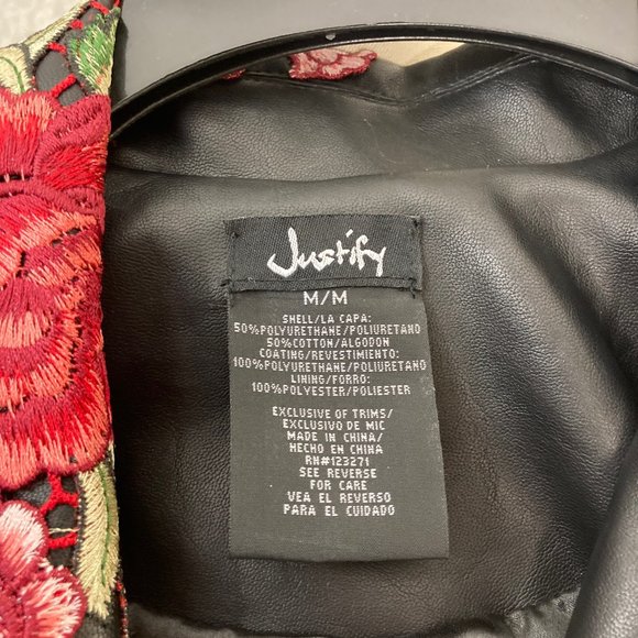 Justify Rose Embroidered Studded Moto Jacket - Picture 6 of 6